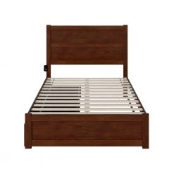 NoHo Walnut Full Bed with Footboard and 2-Drawers by AFI -Outlet AFI Store bronze afi platform beds ag9163334 44 1000