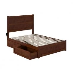 NoHo Walnut Full Bed with Footboard and 2-Drawers by AFI