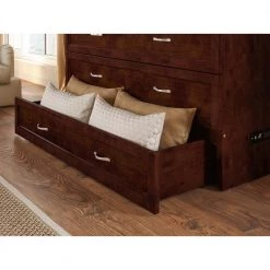 Deerfield Murphy Bed Chest Full Walnut with Charger by AFI -Outlet AFI Store brown afi murphy beds ac583144 44 1000