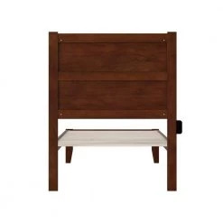 NoHo 38-1/4 in. W Walnut Twin Extra Long Size Solid Wood Frame with Attachable USB Charger Platform Bed by AFI -Outlet AFI Store brown afi platform beds ag9110014 1f 1000