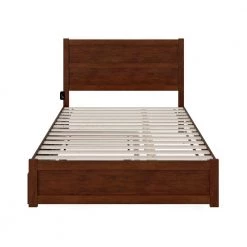 NoHo Walnut Queen Bed with Footboard and Twin Extra Long Trundle by AFI 14 NoHo Walnut Queen Bed with Footboard and Twin Extra Long Trundle by AFI -Outlet AFI Store brown afi platform beds ag9161144 44 1000