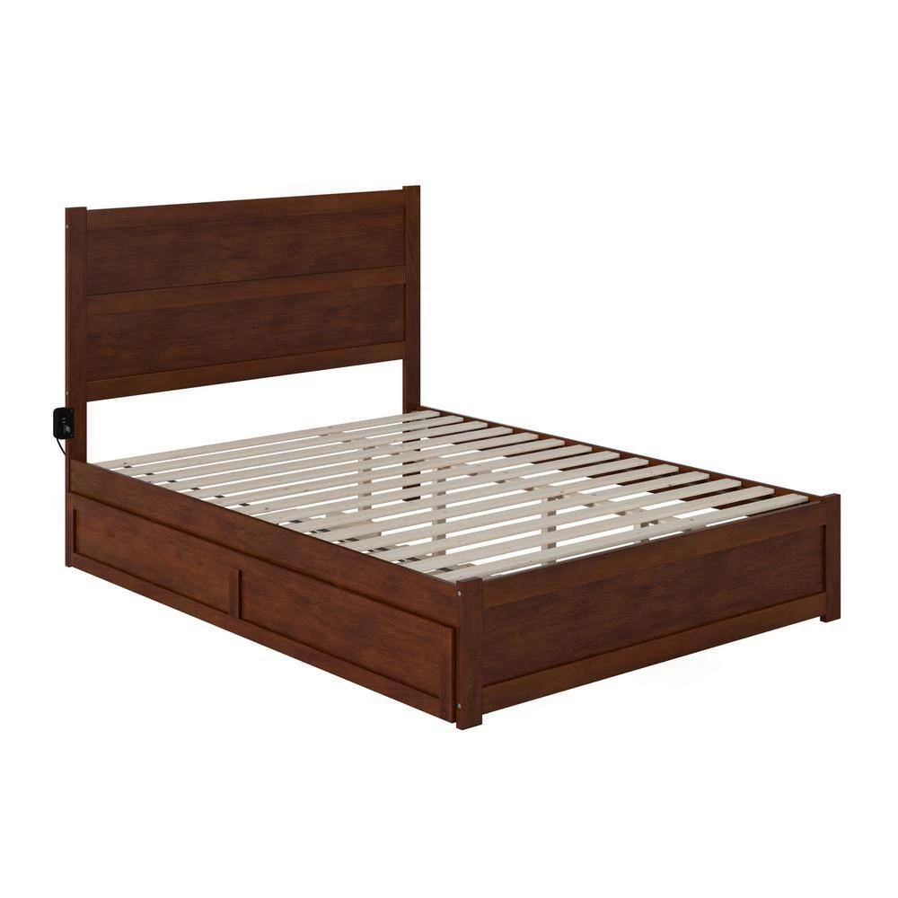 NoHo Walnut Queen Bed with Footboard and Twin Extra Long Trundle by AFI 5 NoHo Walnut Queen Bed with Footboard and Twin Extra Long Trundle by AFI - Image 3