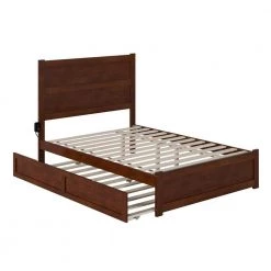 NoHo Walnut Full Bed with Footboard and Twin Trundle by AFI