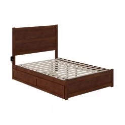 NoHo Walnut Full Bed with Footboard and Twin Trundle by AFI -Outlet AFI Store brown afi platform beds ag9161234 c3 1000