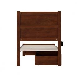 NoHo Walnut Twin Extra Long Bed with Footboard and 2-Drawers by AFI -Outlet AFI Store brown afi platform beds ag9163414 1f 1000