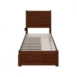 NoHo Walnut Twin Extra Long Bed with Footboard and 2-Drawers by AFI -Outlet AFI Store brown afi platform beds ag9163414 44 1000