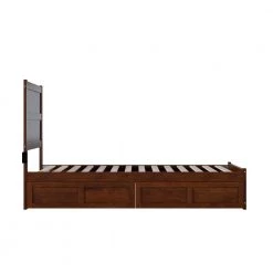 NoHo Walnut Twin Extra Long Bed with Footboard and 2-Drawers by AFI -Outlet AFI Store brown afi platform beds ag9163414 4f 1000