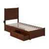 NoHo Walnut Twin Extra Long Bed with Footboard and 2-Drawers by AFI -Outlet AFI Store brown afi platform beds ag9163414 64 1000