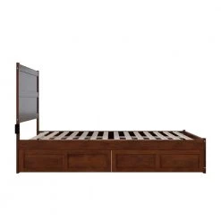NoHo Queen Bed with Footboard and 2 Drawers in Walnut by AFI -Outlet AFI Store brown afi platform beds ag9163444 4f 1000