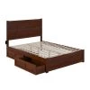NoHo Queen Bed with Footboard and 2 Drawers in Walnut by AFI -Outlet AFI Store brown afi platform beds ag9163444 64 1000