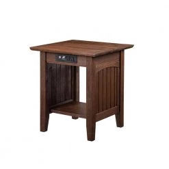 Nantucket Burnt Amber End Table with Charging Station by AFI