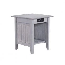Nantucket Driftwood End Table with Charging Station by AFI