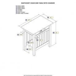 Nantucket Driftwood End Table with Charging Station by AFI -Outlet AFI Store driftwood afi end side tables ah14318 c3 1000