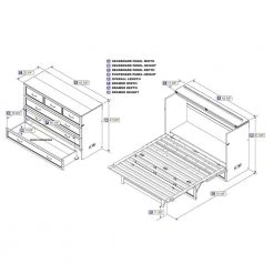 Deerfield Murphy Driftwood Queen Bed Chest with Charging Station by AFI -Outlet AFI Store driftwood afi murphy beds ac584148 76 1000