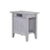 Nantucket Driftwood Chair Side Table with Charging Station by AFI -Outlet AFI Store driftwood grey afi end side tables ah13318 64 1000