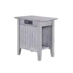 Nantucket Driftwood Chair Side Table with Charging Station by AFI