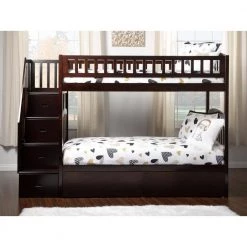 Westbrook Espresso Twin Over Twin Staircase Bunk with 2-Urban Bed Drawers by AFI -Outlet AFI Store espresso afi bunk beds ab65641 31 1000
