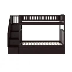 Westbrook Espresso Twin Over Twin Staircase Bunk with 2-Urban Bed Drawers by AFI -Outlet AFI Store espresso afi bunk beds ab65641 fa 1000