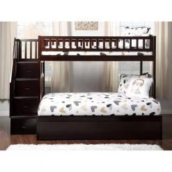 Westbrook Staircase Bunk Twin over Full with Full Size Urban Trundle Bed in Espresso by AFI -Outlet AFI Store espresso afi bunk beds ab65771 c3 1000