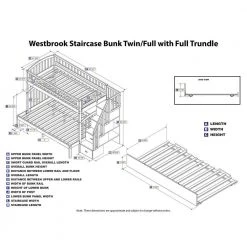 Westbrook Staircase Bunk Twin over Full with Full Size Urban Trundle Bed in Espresso by AFI -Outlet AFI Store espresso afi bunk beds ab65771 fa 1000