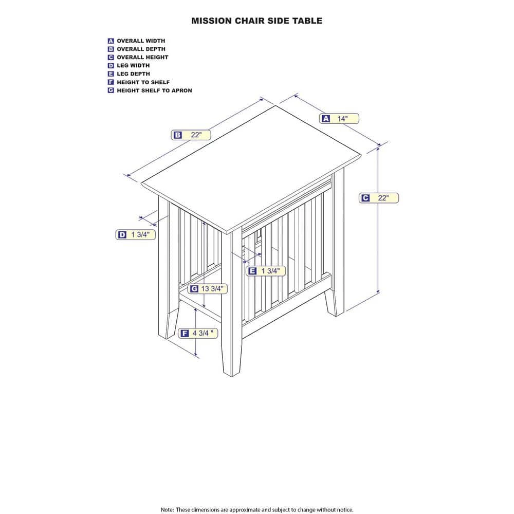 Mission 22 in. H Espresso Chair Side Table by AFI 6 Mission 22 in. H Espresso Chair Side Table by AFI - Image 4