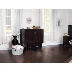 Nantucket Murphy Bed Espresso Twin Chest with Charging Station and Cool Soft Mattress by AFI -Outlet AFI Store espresso afi murphy beds ac592141 c3 1000