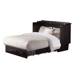 Nantucket Murphy Bed Espresso Queen Chest with Charging Station and Coolsoft Mattress by AFI -Outlet AFI Store espresso afi murphy beds ac5940001 31 1000