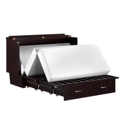 Nantucket Murphy Bed Espresso Queen Chest with Charging Station and Coolsoft Mattress by AFI -Outlet AFI Store espresso afi murphy beds ac5940001 40 1000
