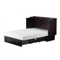 Nantucket Murphy Bed Espresso Queen Chest with Charging Station and Coolsoft Mattress by AFI -Outlet AFI Store espresso afi murphy beds ac5940001 66 1000