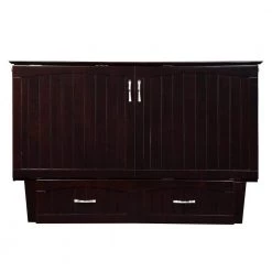 Nantucket Murphy Bed Espresso Queen Chest with Charging Station and Coolsoft Mattress by AFI -Outlet AFI Store espresso afi murphy beds ac5940001 76 1000