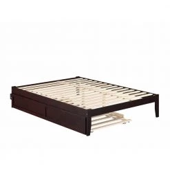 Colorado 60 1/4 in. W Espresso Dark Brown Queen Size Solid Wood Frame with Twin XL Pull Out Trundle Platform Bed by AFI -Outlet AFI Store espresso afi platform beds ag8011141 1f 1000
