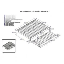 Colorado 60 1/4 in. W Espresso Dark Brown Queen Size Solid Wood Frame with Twin XL Pull Out Trundle Platform Bed by AFI -Outlet AFI Store espresso afi platform beds ag8011141 31 1000
