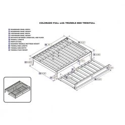 Colorado 53 3/8 in. W Espresso Dark Brown Full Size Solid Wood Frame with Twin Pull Out Trundle Platform Bed by AFI -Outlet AFI Store espresso afi platform beds ag8011231 31 1000