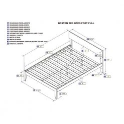 Boston 55 1/2 in. W Espresso Dark Brown Full Size Solid Wood Frame Platform Bed by AFI -Outlet AFI Store espresso afi platform beds ag8110031 31 1000
