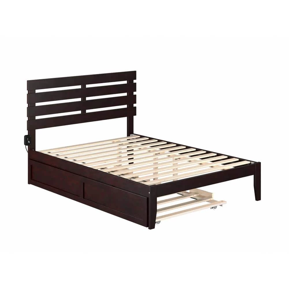 Oxford 55-3/8 in. W Espresso Dark Brown Full Size Solid Wood Frame with Twin Pull Out Trundle Bed Platform Bed by AFI 6 Oxford 55-3/8 in. W Espresso Dark Brown Full Size Solid Wood Frame with Twin Pull Out Trundle Bed Platform Bed by AFI - Image 4