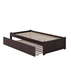 Concord Twin Extra Long Bed with Footboard and Twin Extra Long Trundle in Espresso by AFI