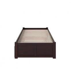 Concord Twin Platform Bed with Flat Panel Foot Board and Twin-Size Urban Trundle Bed in Espresso by AFI -Outlet AFI Store espresso afi platform beds ar8022011 1f 1000