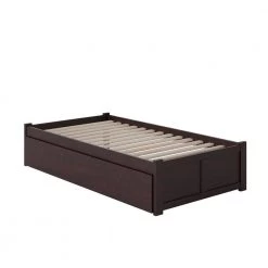 Concord Twin Platform Bed with Flat Panel Foot Board and Twin-Size Urban Trundle Bed in Espresso by AFI -Outlet AFI Store espresso afi platform beds ar8022011 4f 1000