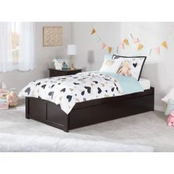 Concord Twin Platform Bed with Flat Panel Foot Board and Twin-Size Urban Trundle Bed in Espresso by AFI -Outlet AFI Store espresso afi platform beds ar8022011 c3 1000