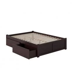 Concord Espresso Full Platform Bed with Flat Panel Foot Board and 2-Urban Bed Drawers by AFI -Outlet AFI Store espresso afi platform beds ar8032111 40 1000