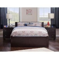 Orlando Espresso Queen Bed with Footboard and Twin Extra Long Trundle by AFI -Outlet AFI Store espresso afi platform beds ar8142041 1f 1000