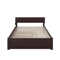 Orlando Espresso Queen Bed with Footboard and Twin Extra Long Trundle by AFI -Outlet AFI Store espresso afi platform beds ar8142041 44 1000