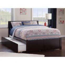 Orlando Espresso Queen Bed with Footboard and Twin Extra Long Trundle by AFI