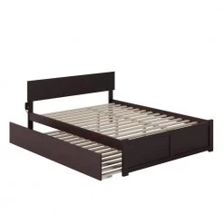 Orlando Espresso Queen Bed with Footboard and Twin Extra Long Trundle by AFI -Outlet AFI Store espresso afi platform beds ar8142041 a0 1000