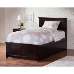 Madison Espresso Twin XL Platform Bed with Matching Foot Board and 2 Urban Bed Drawers by AFI -Outlet AFI Store espresso afi platform beds ar8616111 31 1000