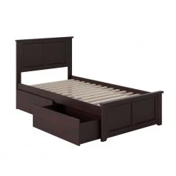 Madison Espresso Twin XL Platform Bed with Matching Foot Board and 2 Urban Bed Drawers by AFI -Outlet AFI Store espresso afi platform beds ar8616111 40 1000