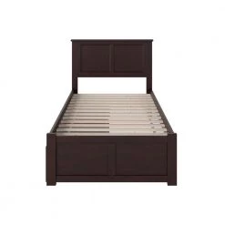 Madison Twin Platform Bed with Flat Panel Foot Board and 2-Urban Bed Drawers in Espresso by AFI -Outlet AFI Store espresso afi platform beds ar8622111 4f 1000