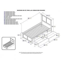 Madison Espresso Twin Platform Bed with Matching Foot Board and 2 Urban Bed Drawers by AFI -Outlet AFI Store espresso afi platform beds ar8626111 1f 1000