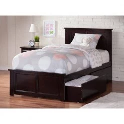 Madison Espresso Twin Platform Bed with Matching Foot Board and 2 Urban Bed Drawers by AFI -Outlet AFI Store espresso afi platform beds ar8626111 31 1000