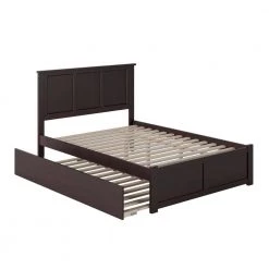 Madison Full Platform Bed with Flat Panel Foot Board and Twin-Size Urban Trundle Bed in Espresso by AFI -Outlet AFI Store espresso afi platform beds ar8632011 31 1000